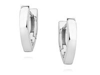 Eleganckie rodowane srebrne gładkie klasyczne kolczyki litera V srebro 925 KS0254E