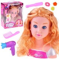 głowa do czesania 20 cm lalka blondynka z akcesoriami fryzjerskimi za5837