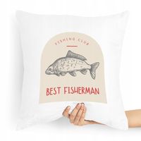 Poduszka Prezent Dla Wędkarza Best Fisherman Z Nadrukiem Ze Zdjęciem