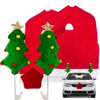 ZESTAW ŚWIĄTECZNY SAMOCHODOWY POKROWCE NA ZAGŁÓWKI CHOINKI CZAPKI MIKOŁAJA