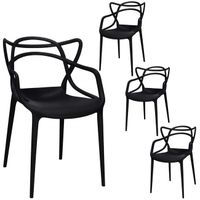 Krzesła do kuchni 4 szt. Matrix skandynawskie loft do jadalni, biura czarne