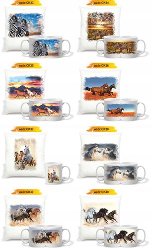 Zestaw PREZENTOWY PODUSZKA + KUBEK nadruk zdjęcie KONIA KOŃ RÓŻNE WZORY na Arena.pl