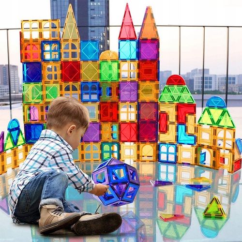 KLOCKI MAGNETYCZNE KONSTRUKCYJNE DUŻE PANELE EDUKACYJNE 3D DLA DZIECI 149EL na Arena.pl