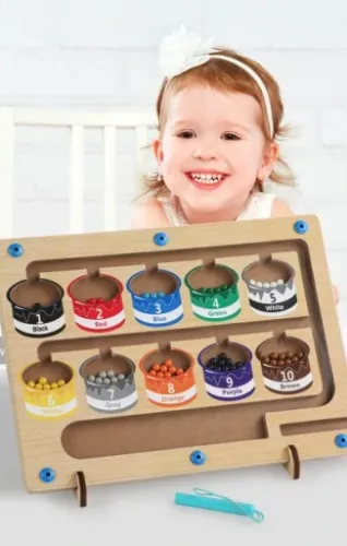 GRA DREWNIANY LABIRYNT NAUKA LICZENIA I KOLORÓW SORTER SUPER PREZENT na Arena.pl