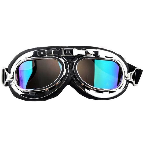 GOGLE RETRO NA MOTOR MOTOCYKL KOLOROWA LUSTRZANKA zdjęcie 1