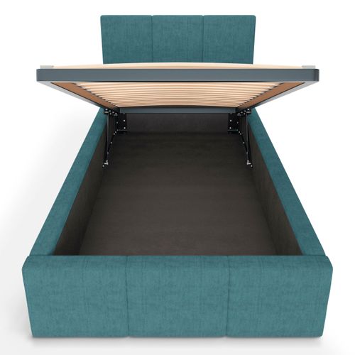 ŁÓŻKO POJEDYNCZE 90x200cm ŁÓŻKO TAPICEROWANE Z POJEMNIKIEM MORSKIE na Arena.pl