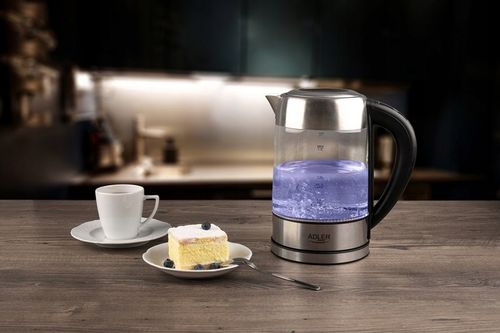 CZAJNIK ELEKTRYCZNY SZKLANY BEZPRZEWODOWY LED 1,7L REGULACJA TEMP 2200 na Arena.pl