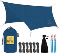 Tarp turystyczny płachta biwak PLANDEKA NAMIOTOWA 335x275cm NAMIOT 62W