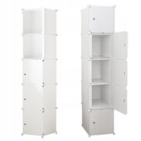 SZAFA MODUŁOWA 5 PÓŁEK REGAŁ SZAFKA SŁUPEK GARDEROBA UBRANIOWA BIAŁA LOFT