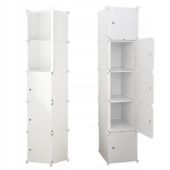 SZAFA MODUŁOWA 5 PÓŁEK REGAŁ SZAFKA SŁUPEK GARDEROBA UBRANIOWA BIAŁA LOFT