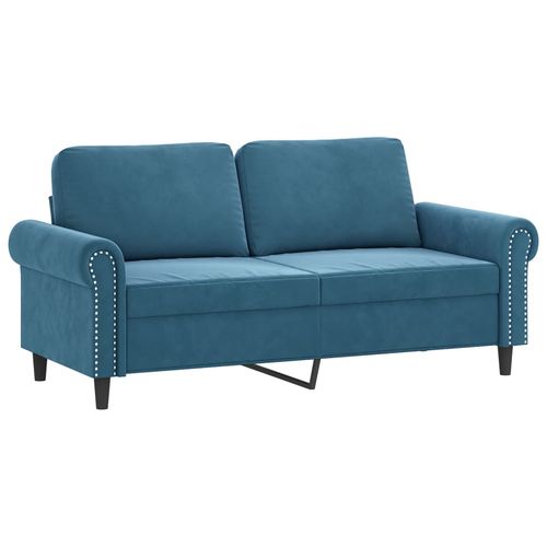 2-osobowa sofa z poduszkami, niebieska, 140 cm, aksamit na Arena.pl