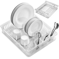 Ociekacz Suszarka na Naczynia Sztućce Talerze Stojąca Plastikowa 46x37,5 cm