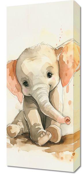 Obraz 30x70cm Siwy Słonik zdjęcie 1