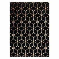RUG/LU/MOSSE/HEXAGON2/BLACK+GOLD/80x150