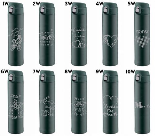 Kubek termiczny zielony z ustnikiem blokadą 520ml GRAWER logo Urodziny na Arena.pl