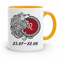 Znaki Zodiaku Zodiakara Kubek Żółty Lew Z Nadrukiem Ze Zdjęciem