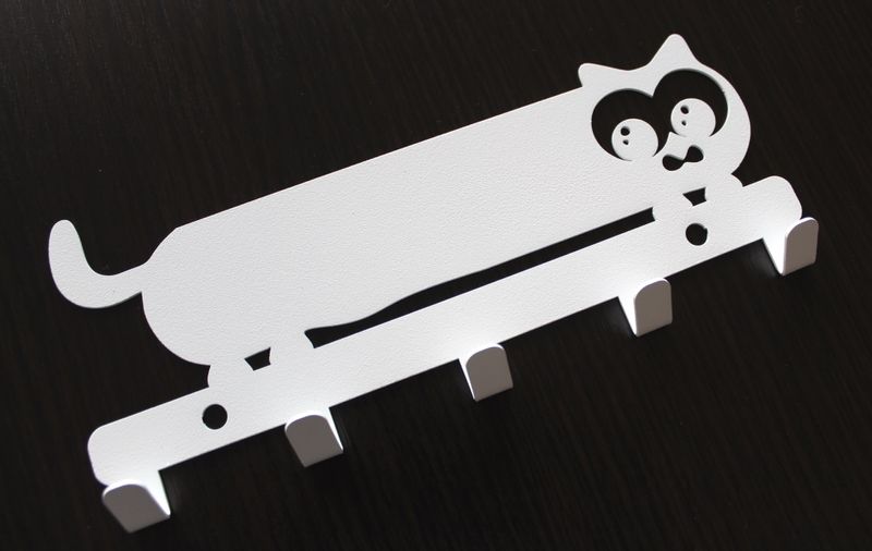 Metalowy wieszak ścienny na ręczniki ubrania klucze loft KOTEK biały zdjęcie 9