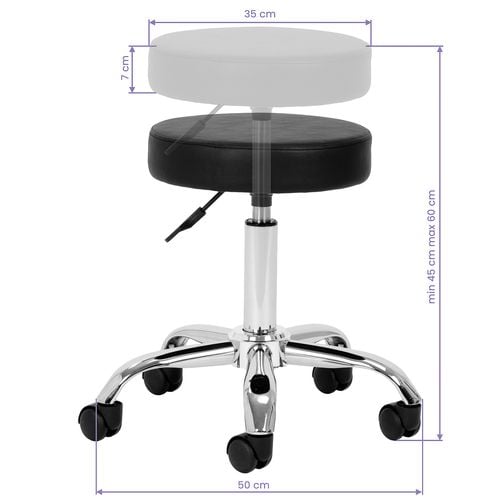 Taboret kosmetyczny AM-310v czarny na Arena.pl