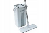 Mop płaski z wiadrem dwukomorowym kij 120 cm 2 wkłady mikrofibra do podłóg