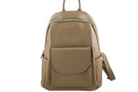 Damski plecak miejski skórzany - Beżowy