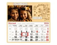 KALENDARZ 2024 Z IMIONAMI NA ZDJĘCIE PREZENT NA DZIEŃ BABCI I DZIADKA