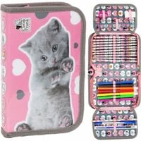 PIÓRNIK SZKOLNY Z WYPOSAŻENIEM Z KOTKIEM CLEO & FRANK SŁODKIE KOTKI DERFORM