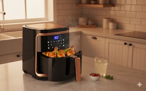 FRYTKOWNICA BEZTŁUSZCZOWA XXL AIR FRYER 7 L FRYTOWNICA 1900W LCD KOSZ na Arena.pl