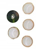 Guziki ozdobne złote białe 21 mm stopka 5 szt.