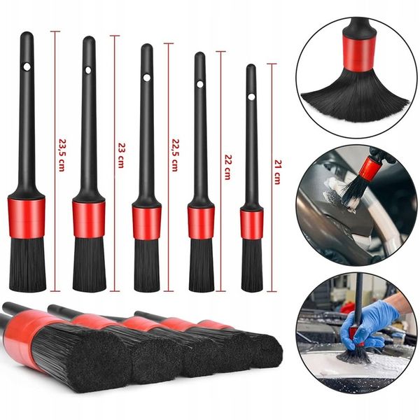 5X PĘDZLE PĘDZELKI DETAILINGOWE ZESTAW DO CZYSZCZENIA + ŚCIERECZKA ZESTAW zdjęcie 5