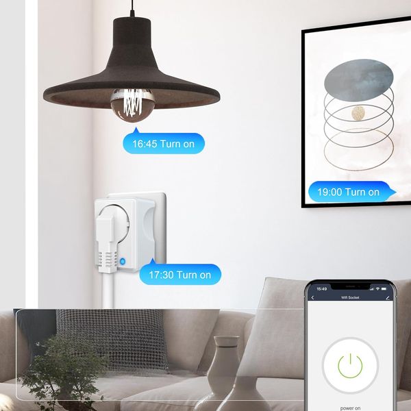 Inteligentne Gniazdko WiFi Watomierz Pomiar Energii Programator 16A 3680W zdjęcie 3