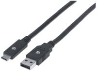 KABEL USB C-A M/M 2,0m USB3.0 SuperSpeed czarny