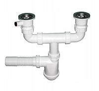 Syfon zlewozmywakowy dwukomorowy do zlewu METALOWE SITKO