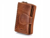 portfel damski skórzany j.jones pionowy z zamkiem i zewnętrznym zapięciem