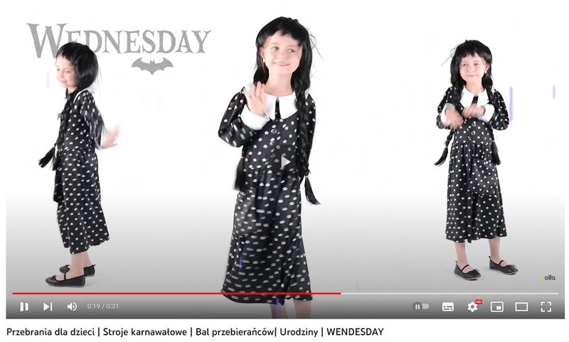 Peruka Wednesday warkocze zdjęcie 8