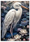 Obraz na płótnie ptak w kwiatach 70x100 cm