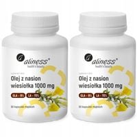 2x ALINESS OLEJ Z NASION WIESIOŁKA 1000 mg 90 kapsułek KWASY OMEGA Skóra