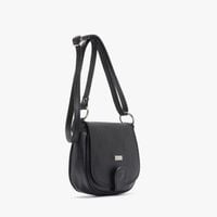 RYŁKO mała czarna torebka damska skóra naturalna licowa z cienkim paskiem