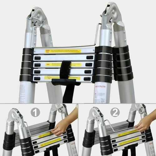 Drabina Aluminiowa Teleskopowa Składana 2.5 + 2.5M na Arena.pl