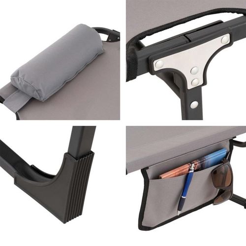 Składana leżanka, szara, poliester, wymiary: 182 x 60 x 30cm na Arena.pl