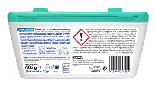 Żelowe kapsułki do prania PERLUX UNIVERSAL 26 kapsułek piękny świeży zapach na Arena.pl