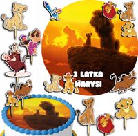 ZESTAW OPŁATEK NA TORT 20CM + TOPPERY PAPIEROWE - KRÓL LEW 15CM 18CM