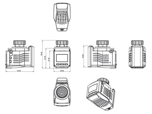 GŁOWICA KALORYFEROWA ELEKTROBOCK HD13-L Z PROGRAMATOREM I PODŚWIETLENIEM na Arena.pl