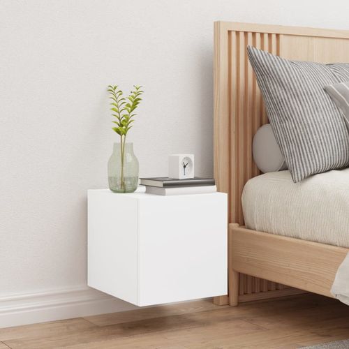 Ścienna szafka TV z LED, biała, 30,5x35x30 cm na Arena.pl