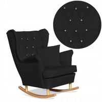 Fotel Uszak eko skóra Bujany Gaja Skandynawski Family meble czarny