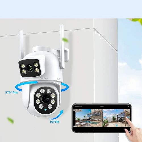 ZEWNĘTRZNA OBROTOWA KAMERA IP WIFI 8MP 4K 2 Ekrany A-1005 na Arena.pl