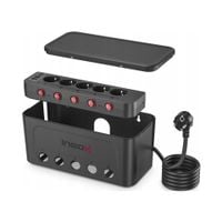 Listwa Zasilająca Organizer Na Przewody 5x AC + 4x USB Ineox LZO-1B Czarny