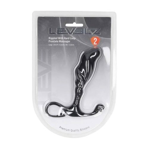 Rippled With Hard Loop Silicone Prostate Massager - L - Black na Arena.pl