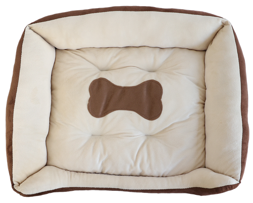 Legowisko dla psa brązowe XL prostokątne BONE 74x59x12cm na Arena.pl