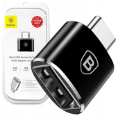 Adapter Baseus USB do USB Type-C 2,4A (czarny)