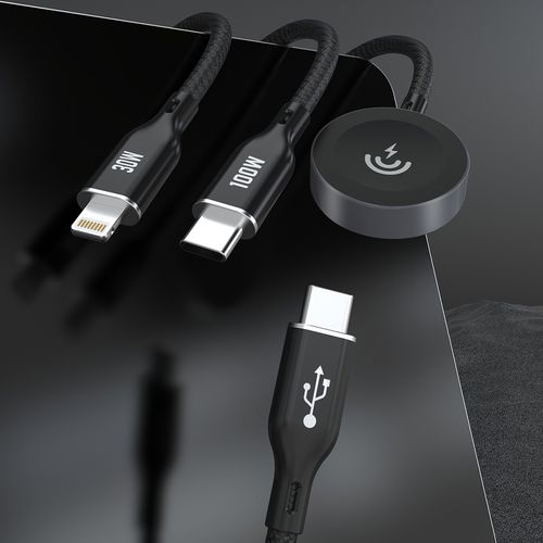 3w1 kabel przewód usb-c - usb-c / iphone lightning / ładowarka do apple na Arena.pl